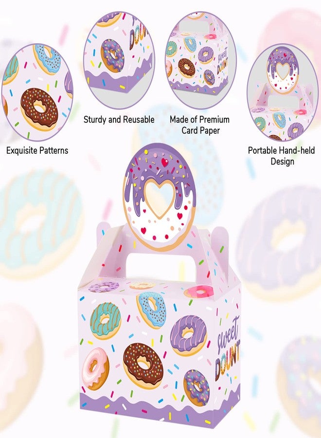 تفكس جيه علبة هدايا حفلات الدونات (12 علبة) مع حقيبتين حلوى، أكياس هدايا دونات لطيفة مع حلوى، علب هدايا حلوى "شكرًا جزيلًا"، علب هدايا عيد ميلاد للأطفال، لوازم تزيين حفلات أعياد الميلاد وحفلات استقبال المولود. - Image 4